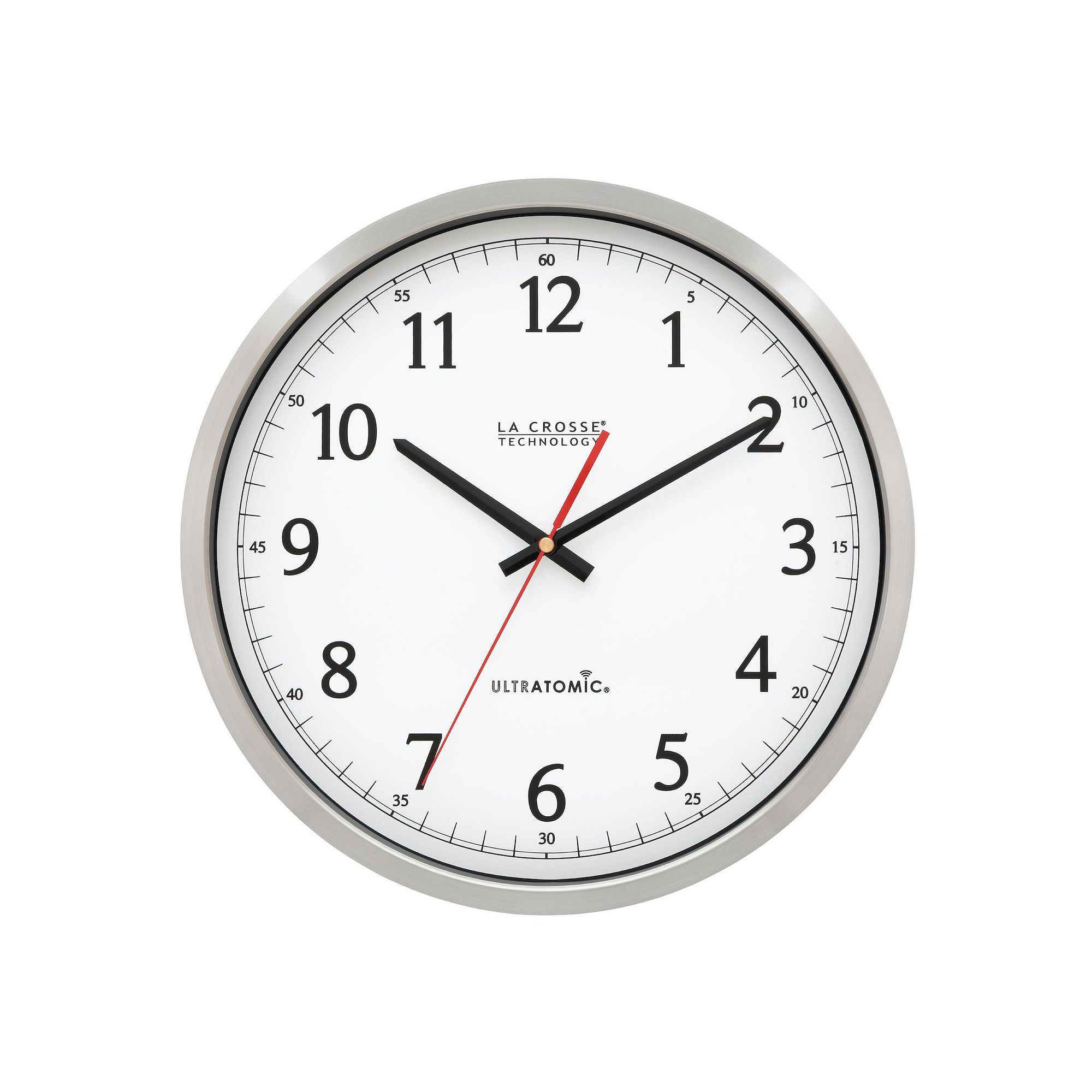 La Crosse Technology 14-in. UltrAtomic Analog Stainless Steel Wall Clock