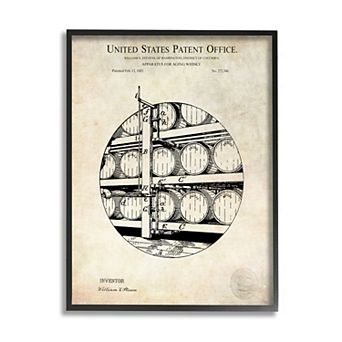 Stupell Home Decor Whiskey Barrel Framed Wall Art