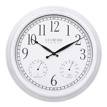 La Crosse Technology 15 in Indoor / Outdoor Payton Quartz Clock with Temperature & Humidity