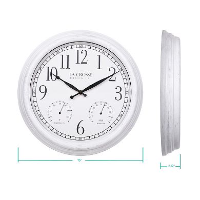 La Crosse Technology 15-in. Indoor / Outdoor Payton Quartz Clock with Temperature & Humidity
