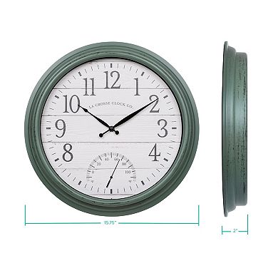 La Crosse Technology 15.75-in. Indoor / Outdoor Sagebrook Quartz Clock with Temperature