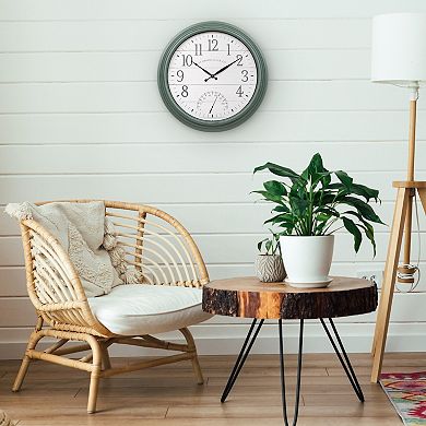 La Crosse Technology 15.75-in. Indoor / Outdoor Sagebrook Quartz Clock with Temperature