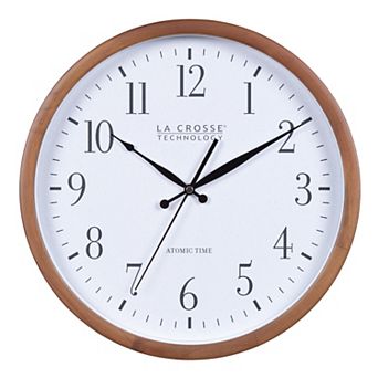 La Crosse Technology 12.8 in Atomic Walnut Analog Wall Clock
