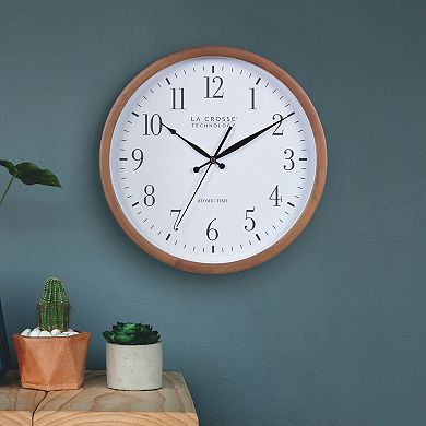 La Crosse Technology 12.8-in. Atomic Walnut Analog Wall Clock