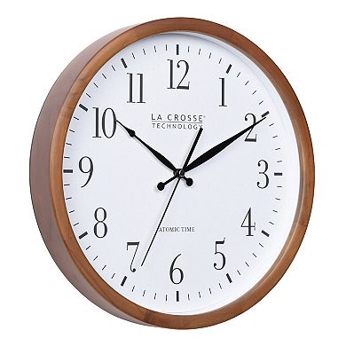 La Crosse Technology 12.8-in. Atomic Walnut Analog Wall Clock