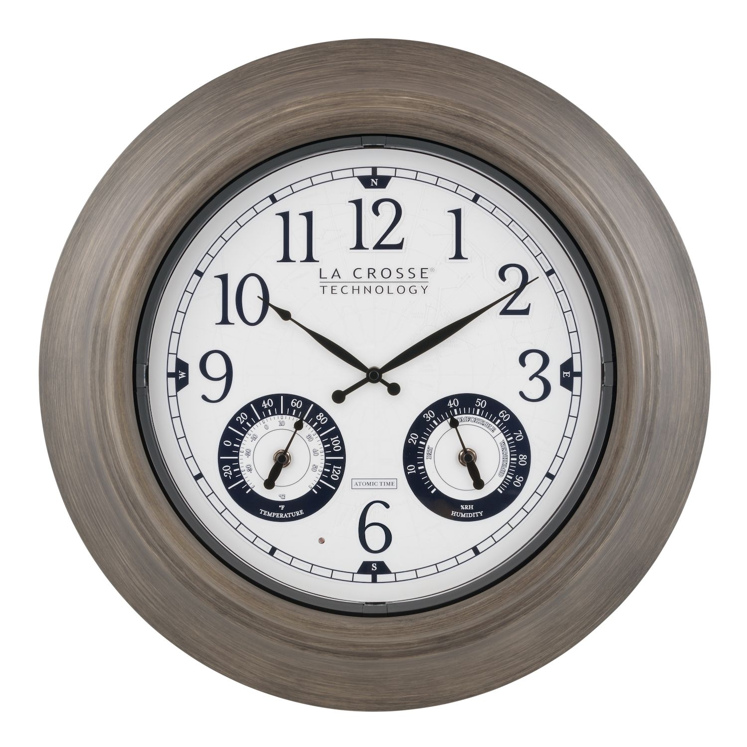 Equity by La Crosse 29007 8 inch In/Out Thermometer Metallic (Grey) Silver Wall Clock