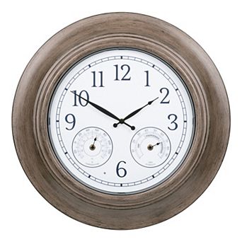 La Crosse Technology 21 in Indoor / Outdoor Brown Metal Quartz Clock with Illumination