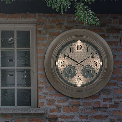 La Crosse Technology 21-in. Indoor / Outdoor Brown Metal Quartz Clock with Illumination