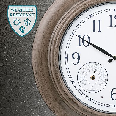 La Crosse Technology 21-in. Indoor / Outdoor Brown Metal Quartz Clock with Illumination