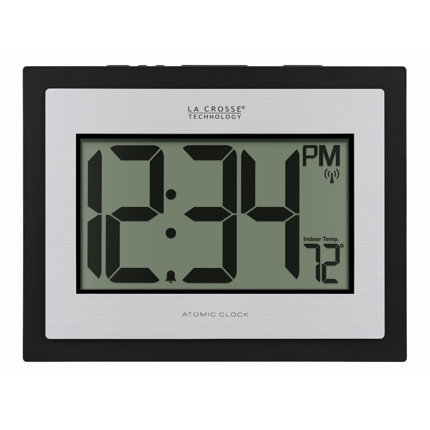 La Crosse Technology Atomic Digital Wall Clock with Indoor Temperature & Humidity