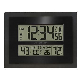 La Crosse Technology Atomic Digital Clock with Outdoor Temperature & Moon Phase