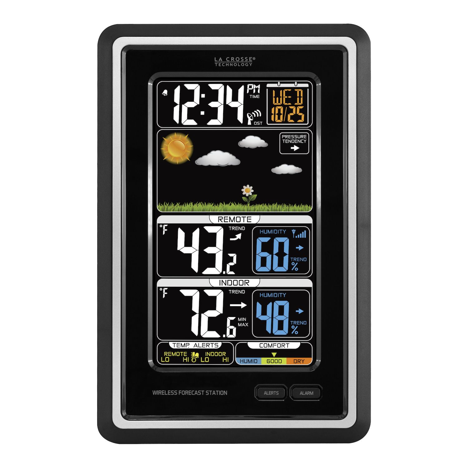 S77925 Wireless Color Weather Station with Atomic Time & Date 