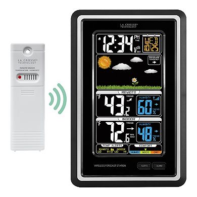 La Crosse Technology Vertical Wireless Color Forecast Station with Temperature Alerts