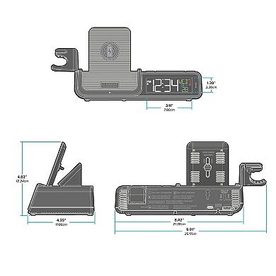 La Crosse Technology C75709 Wattz 2.0 Projection Alarm with 10W Wireless Charging and Docking Station