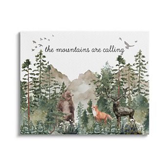 Stupell Home Decor Mountains are Calling Canvas Wall Art