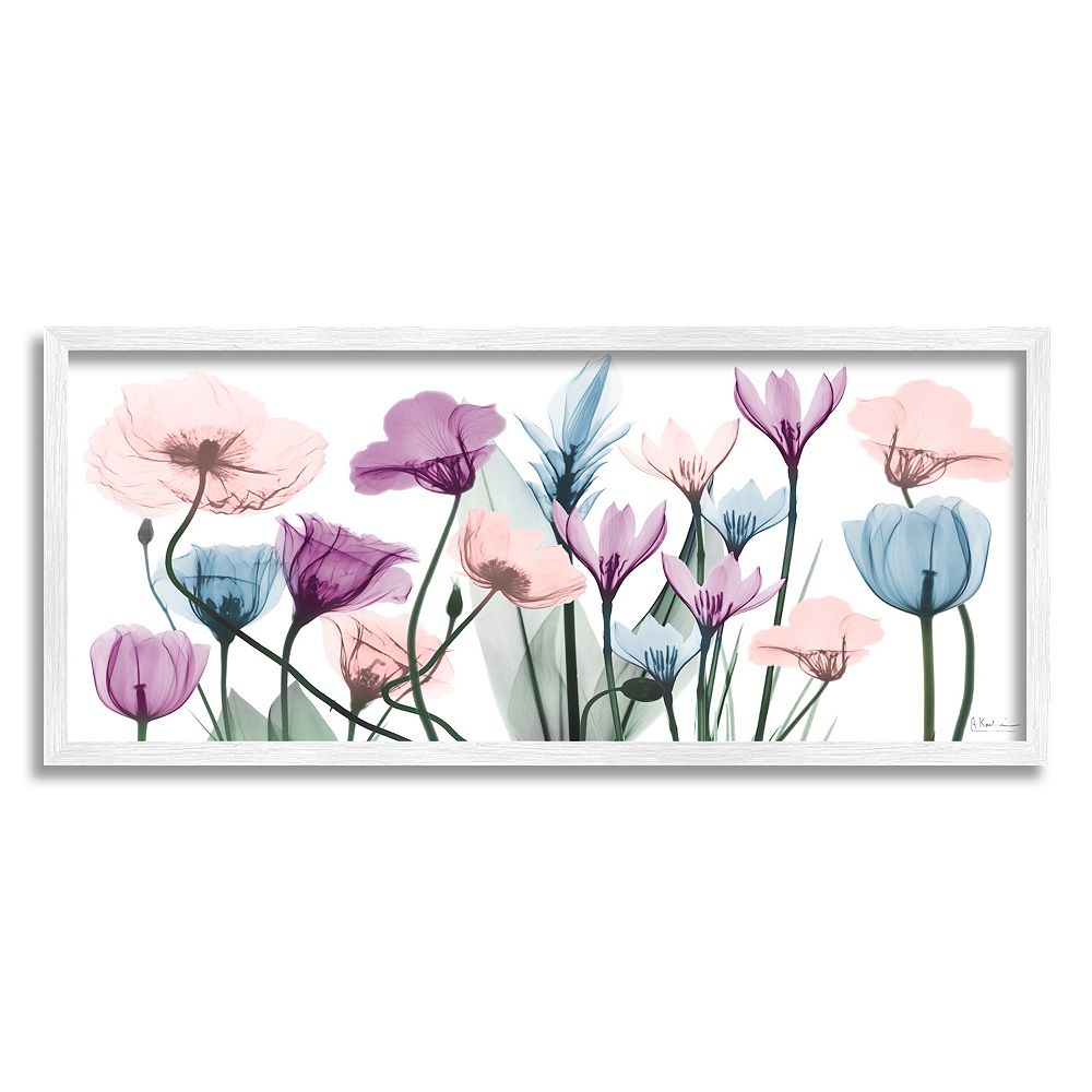 Stupell Home Decor Translucent Pastel Tulips White Framed Wall Art