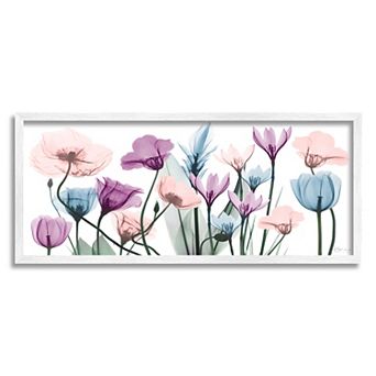 Stupell Home Decor Translucent Pastel Tulips White Framed Wall Art