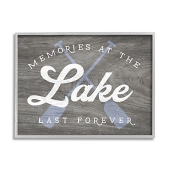 Stupell Home Decor Forever Lake Memories Silver Finish Framed Wall Art