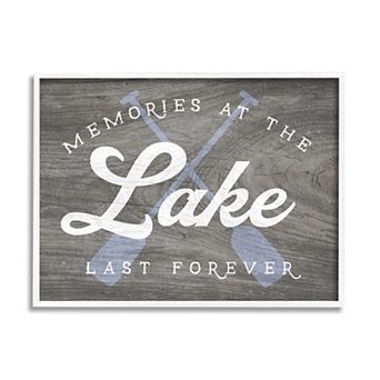 Stupell Home Decor Forever Lake Memories White Framed Wall Art