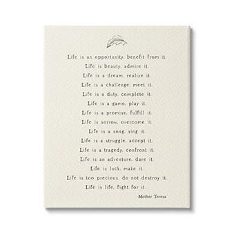 Stupell Home Decor Mother Theresa Canvas Wall Art