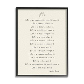 Stupell Home Decor Mother Theresa Quote Framed Wall Art
