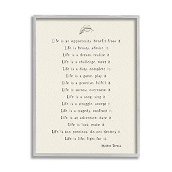 Stupell Home Decor Mother Theresa Silver Finish Framed Wall Art