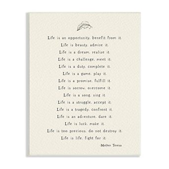 Stupell Home Decor Mother Theresa Plaque Wall Art