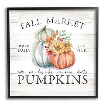 Stupell Home Decor Fall Market Pumpkins Framed Wall Art