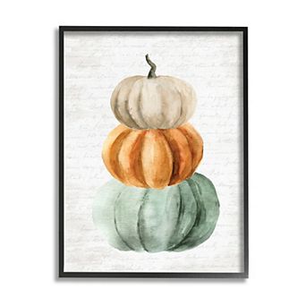 Stupell Home Decor Stacked Farm Pumpkins Framed Wall Art