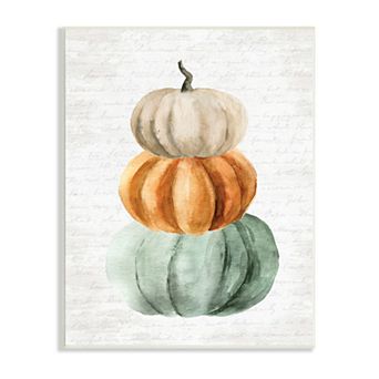 Stupell Home Decor Stacked Farm Pumpkins Plaque Wall Art