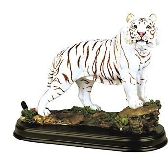 FC Design 6"H White Tiger Standing on Rock Wild Animal Figurine Home Room Decor