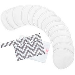 Reusable Breast Pads, 12 Soft Bamboo Nursing Pads + Wash bag