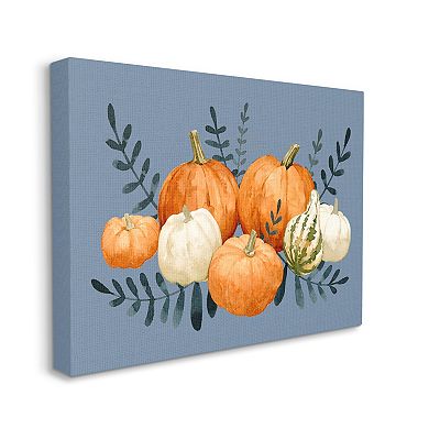 Stupell Home Decor Pumpkins Blue Canvas Wall Art