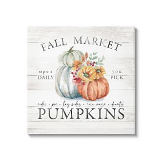Stupell Home Decor Fall Market Pumpkins Canvas Wall Art