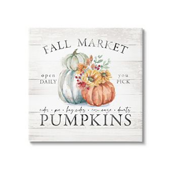 Stupell Home Decor Fall Market Pumpkins Canvas Wall Art