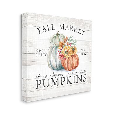 Stupell Home Decor Fall Market Pumpkins Canvas Wall Art