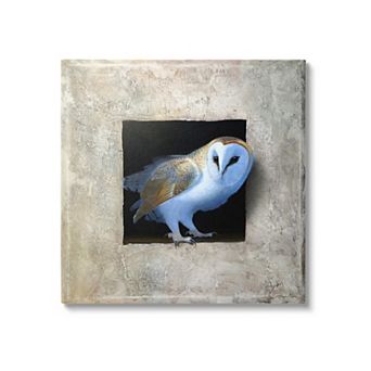 Stupell Home Decor Barn Owl Perched Canvas Wall Art