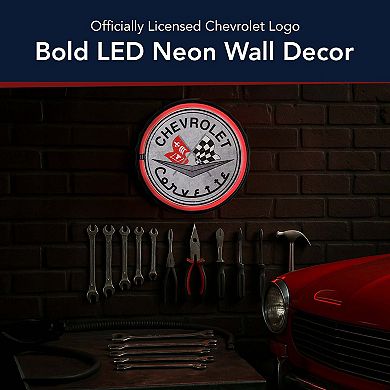 American Art Décor Chevrolet Neon LED Bottle Cap Wall Decor