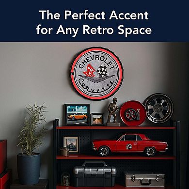 American Art Décor Chevrolet Neon LED Bottle Cap Wall Decor