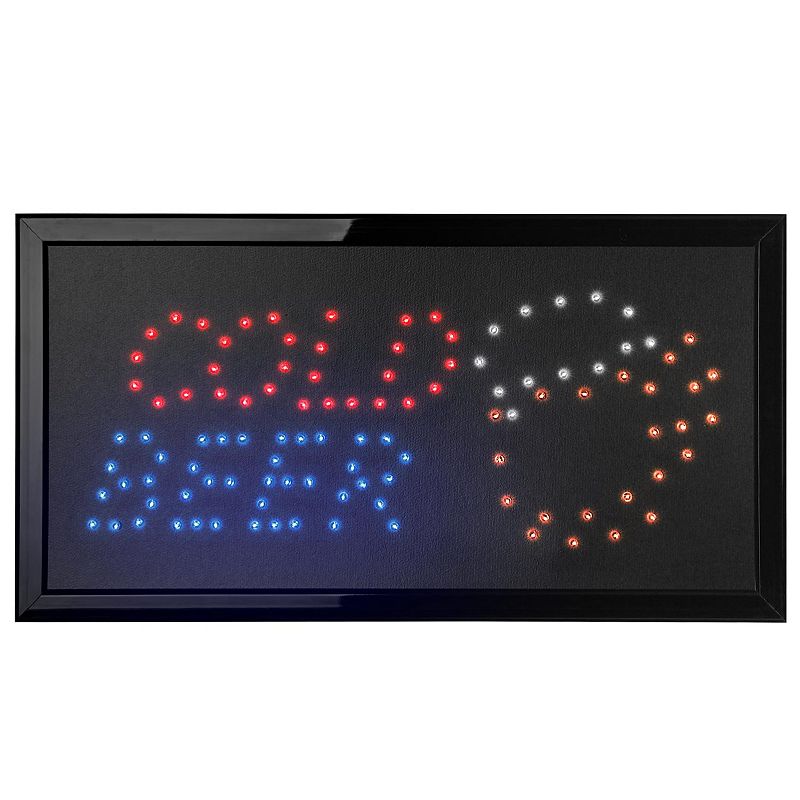 American Art Décor Cold Beer LED Wall Decor, Black