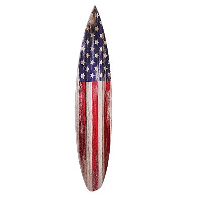 American Art Décor American Flag Surfboard Plaque Wall Art