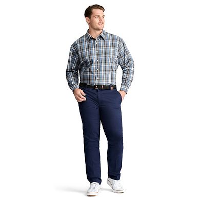 Big & Tall IZOD Classic Plaid Long Sleeve Button Down Shirt