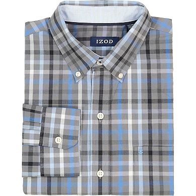 Big & Tall IZOD Classic Plaid Long Sleeve Button Down Shirt