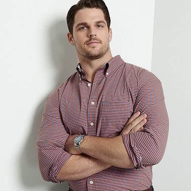 Big & Tall IZOD Classic Plaid Long Sleeve Button Down Shirt