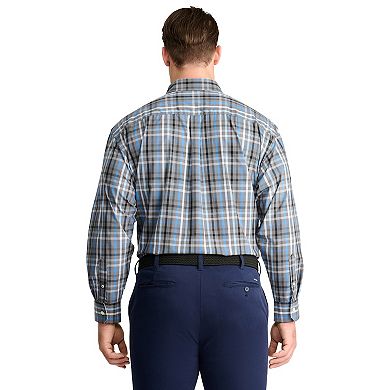 Big & Tall IZOD Classic Plaid Long Sleeve Button Down Shirt