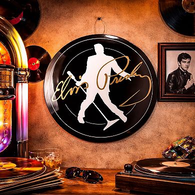 American Art Décor Elvis Presley Silhouette Signature Metal Wall Decor