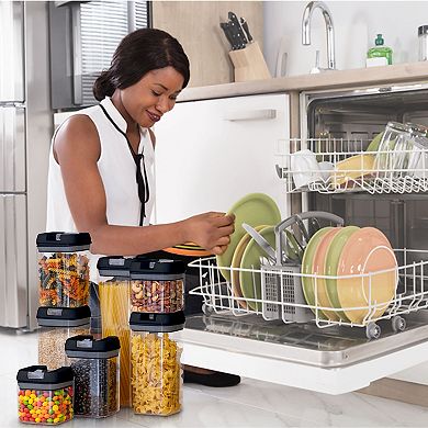 Cheer Collection Airtight Food Storage Containers, Set of 7 BPA Free with Labels and Marker