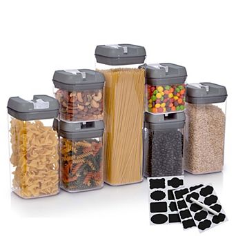 Cheer Collection Airtight Food Storage Containers, Set of 7 BPA Free with Labels and Marker