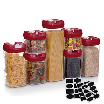 Cheer Collection Airtight Food Storage Containers, Set of 7 BPA Free with Labels and Marker