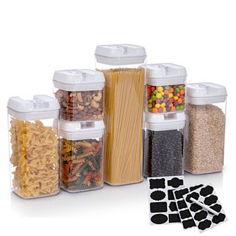 Cheer Collection Airtight Food Storage Containers, Set of 7 BPA Free with Labels and Marker